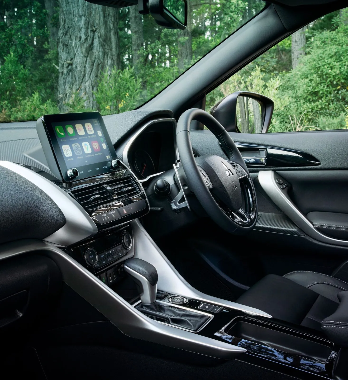 Interior of the Mitsubishi Eclipse Cross with leather-appointed seats