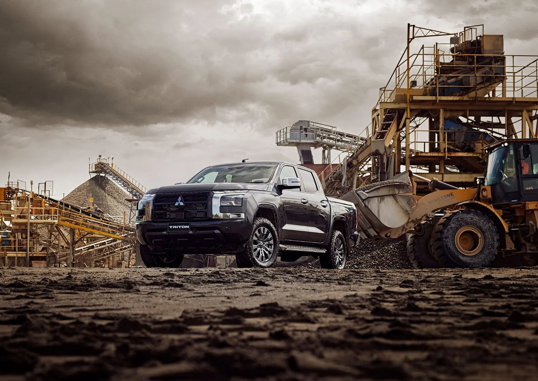 Mitsubishi Triton parked at a quarry
