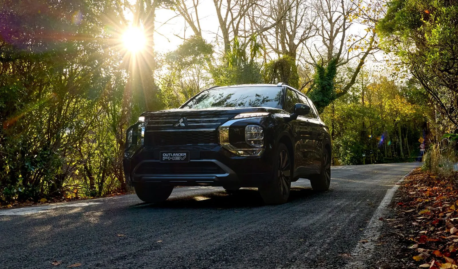 Mitsubishi Outlander on a forest road